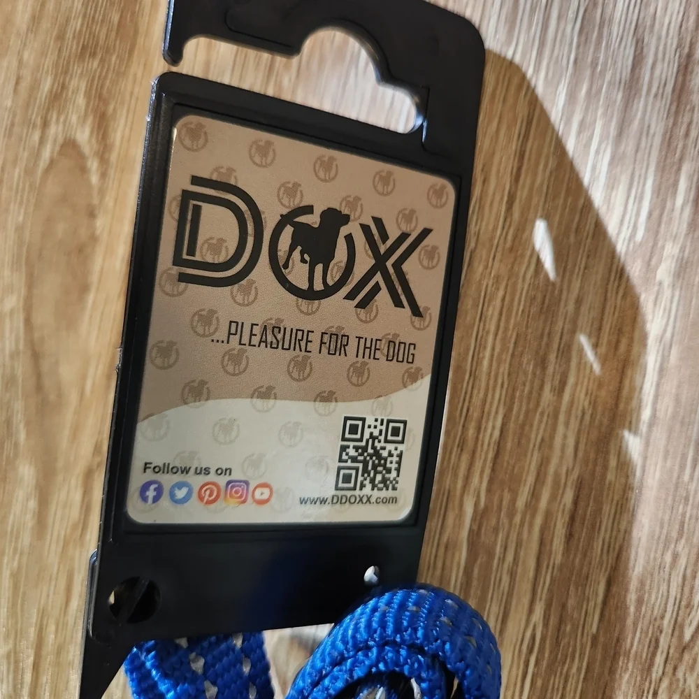 Blue Dog Leash with Black Waste Bag Holder Small Dog